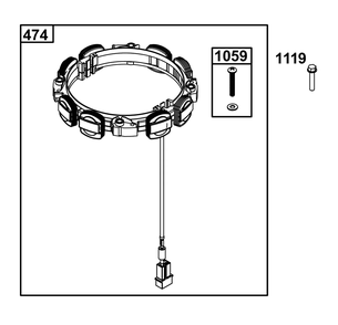 Alternator Group Diagram and Parts List for 40N777-0015-B5 400000 - 699999 Briggs and Stratton Engine